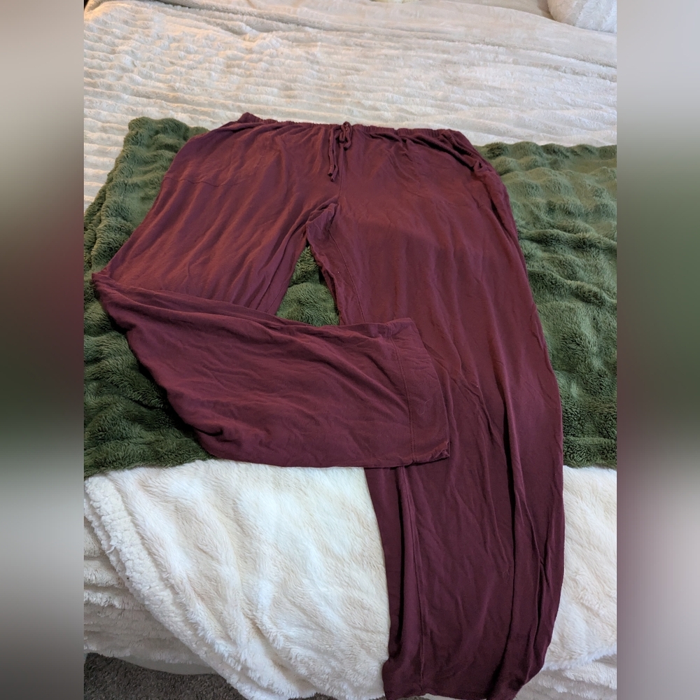 Soma Deep Burgundy Relax Cool Nights Fabric Pants